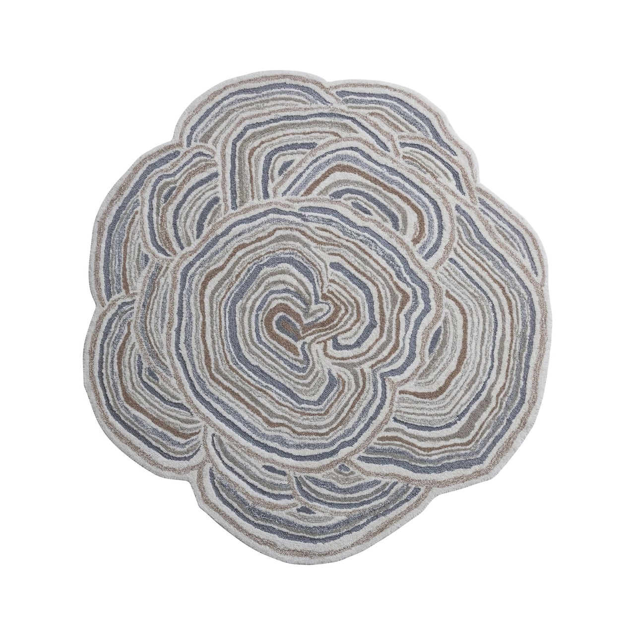 Hello Honey® Round Wool and Cotton Tufted Organic Shaped Rug